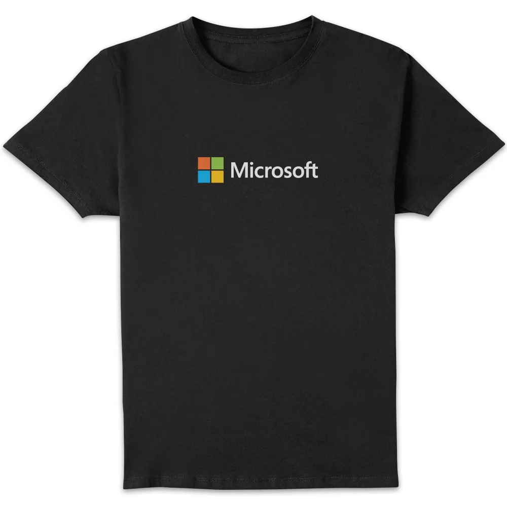 Microsoft Black S Chest Print Standard T-Shirt Image 1