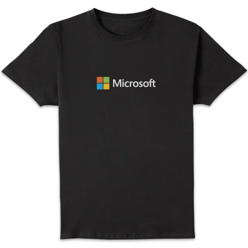 Microsoft Black S Chest Print Standard T-Shirt Image 1
