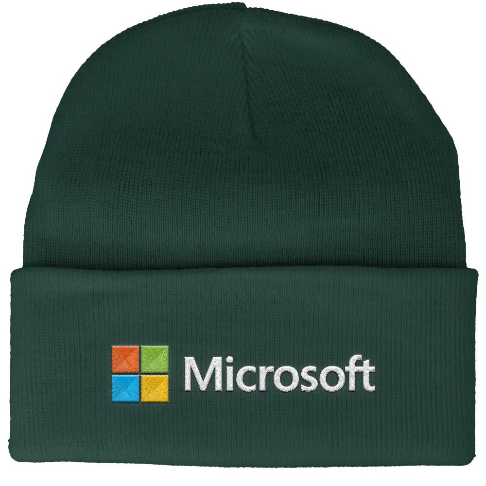 Microsoft Bottle Green Embroidered Beanie Image 1
