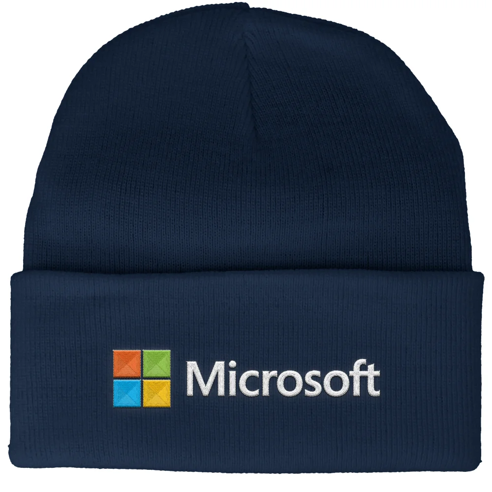 Microsoft Navy Embroidered Beanie Image 1