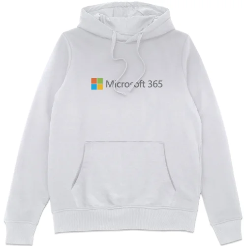 Microsoft 365 White S Chest Print Hoodie Image 1