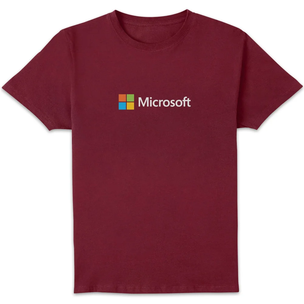 Microsoft Burgundy S Chest Print Standard T-Shirt Image 1