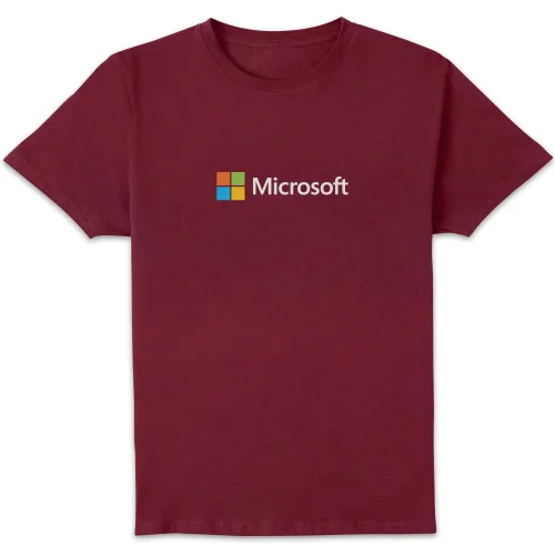Microsoft Burgundy S Chest Print Standard T-Shirt Image 1