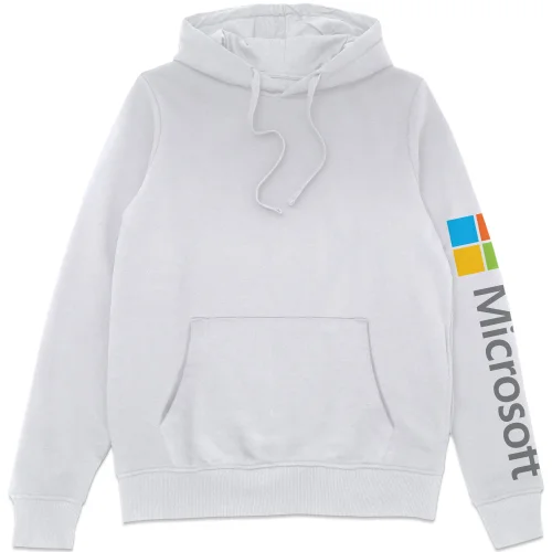Microsoft White S Sleeve Print Hoodie Image 1