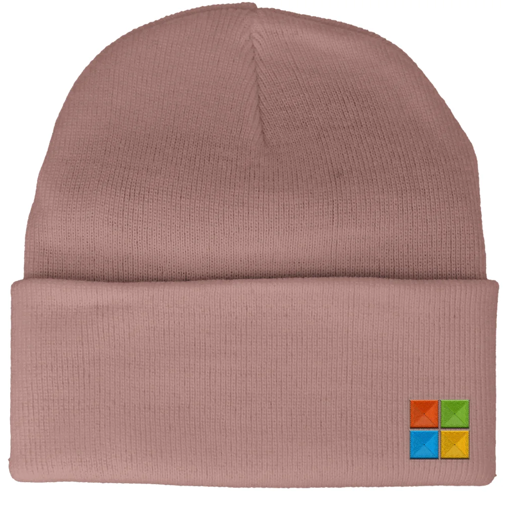Microsoft Rose Icon Embroidered Beanie Image 1