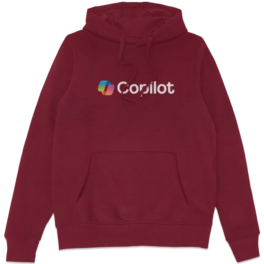 Copilot Burgundy S Chest Print Hoodie Image 1
