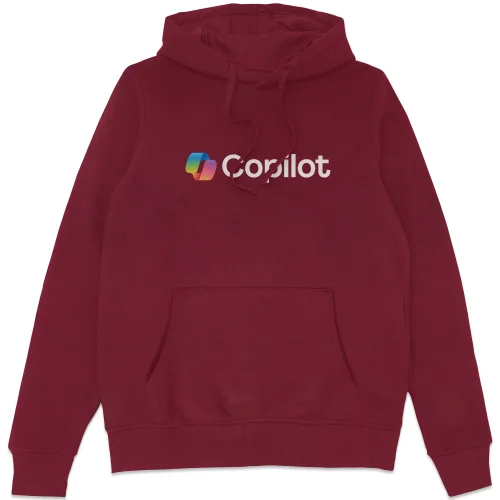 Copilot Burgundy S Chest Print Hoodie Image 1