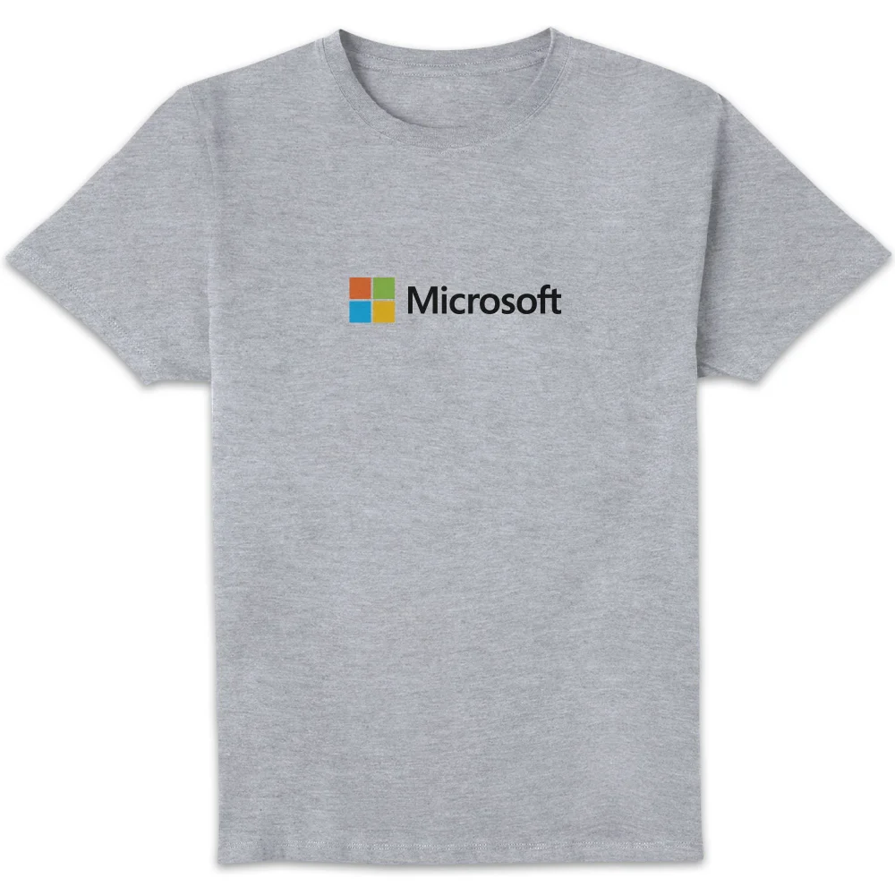 Microsoft Grey S Chest Print Standard T-Shirt Image 1
