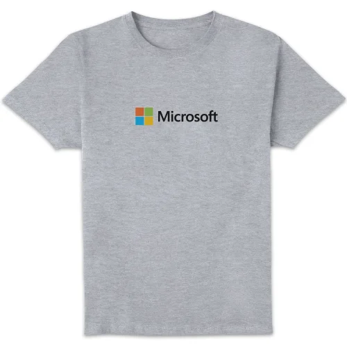 Microsoft Grey S Chest Print Standard T-Shirt Image 1