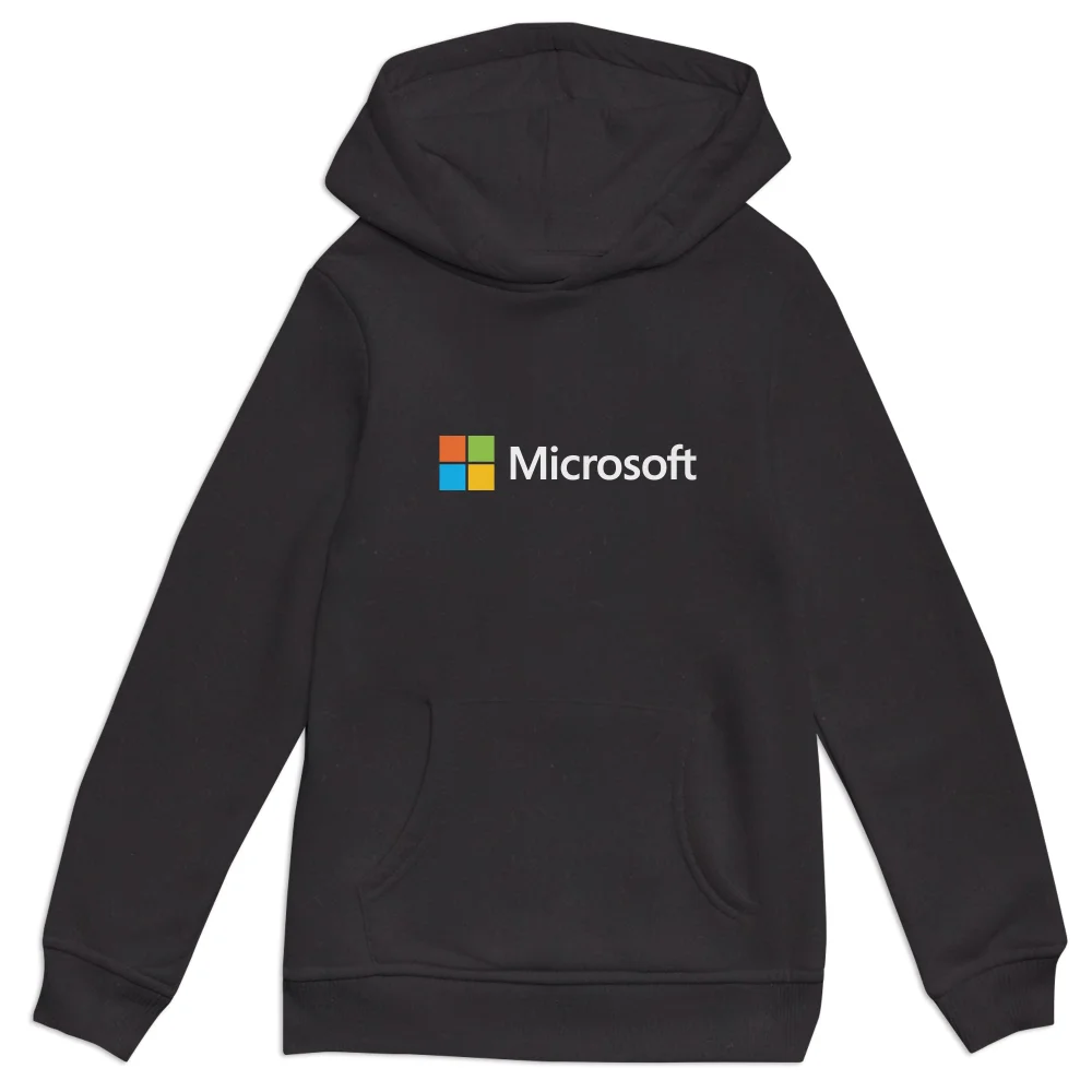 Microsoft Black 3-4 Years Chest Print Kids' Hoodie Image 1