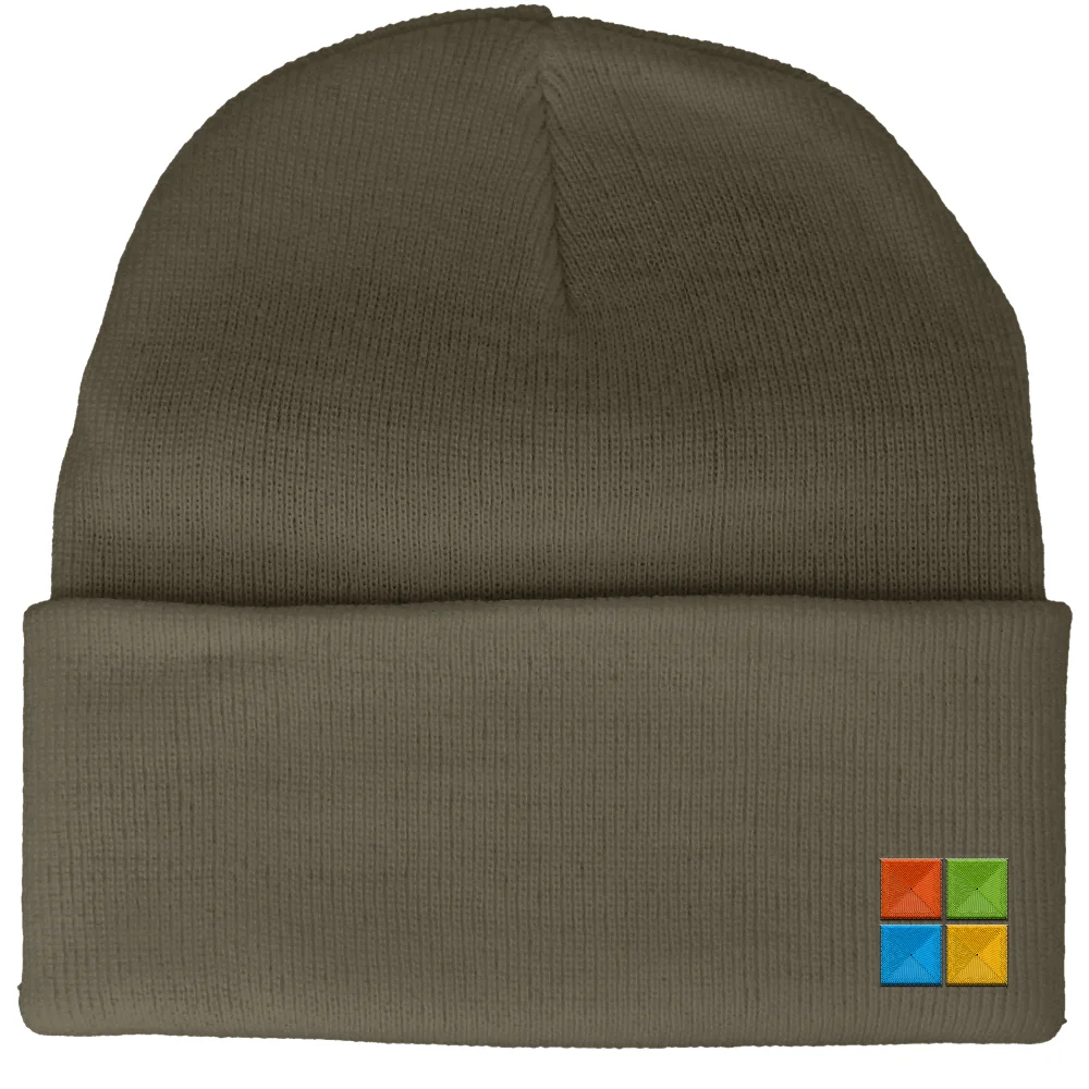 Microsoft Olive Icon Embroidered Beanie Image 1