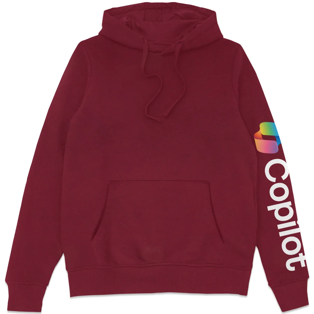 Copilot Burgundy S Sleeve Print Hoodie Image 1