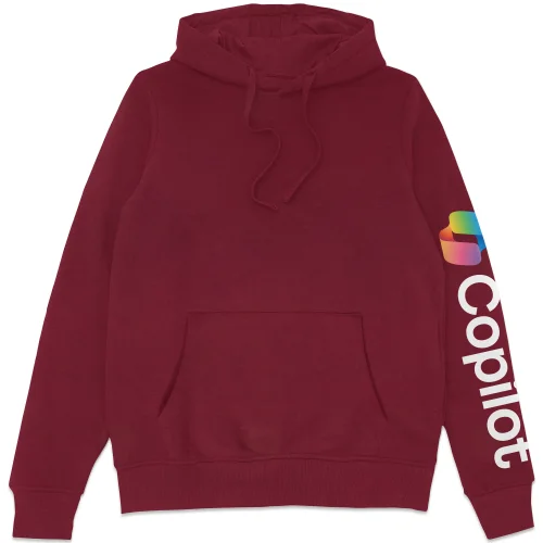 Copilot Burgundy S Sleeve Print Hoodie Image 1