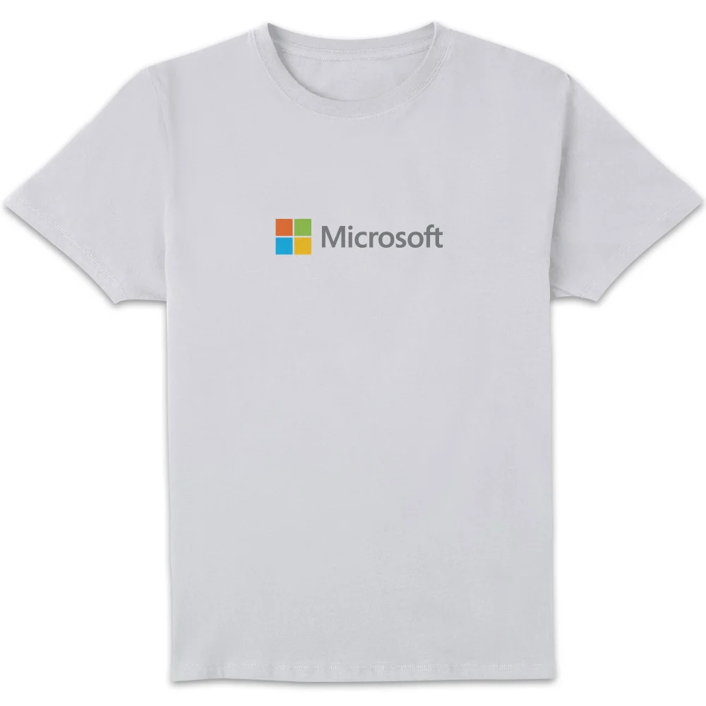 Microsoft Chest Print Unisex T-Shirt - White - S Image 1