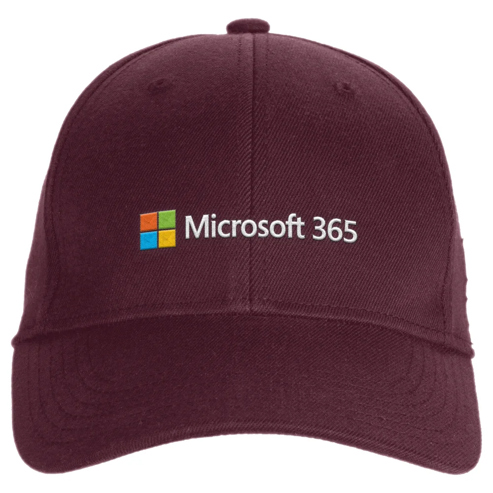 Microsoft 365 Burgundy Embroidered Cap Image 1