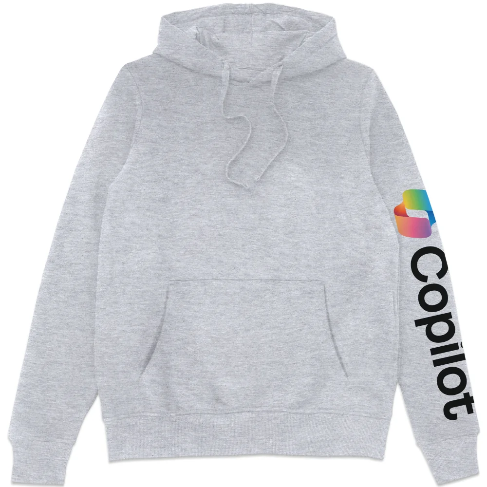 Copilot Grey S Sleeve Print Hoodie Image 1
