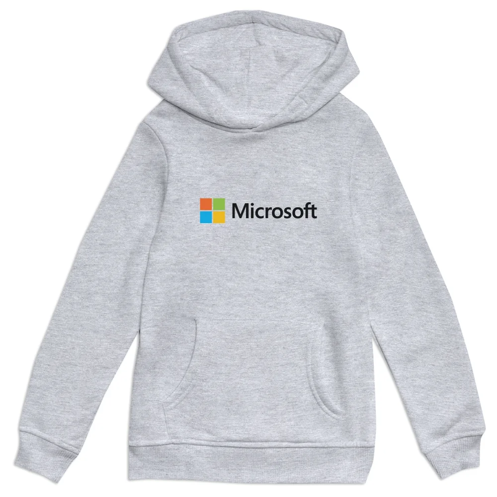 Microsoft Grey 3-4 Years Chest Print Kids' Hoodie Image 1