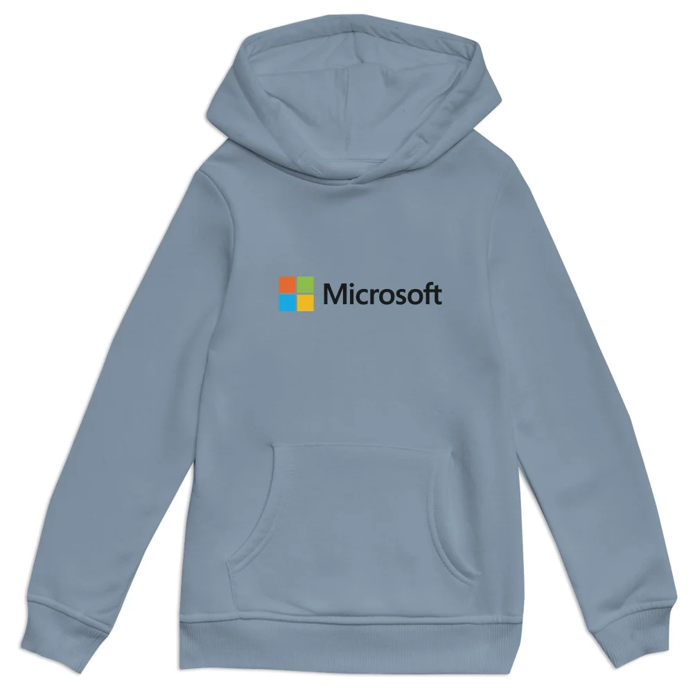 Microsoft Stone Blue 3-4 Years Chest Print Kids' Hoodie Image 1