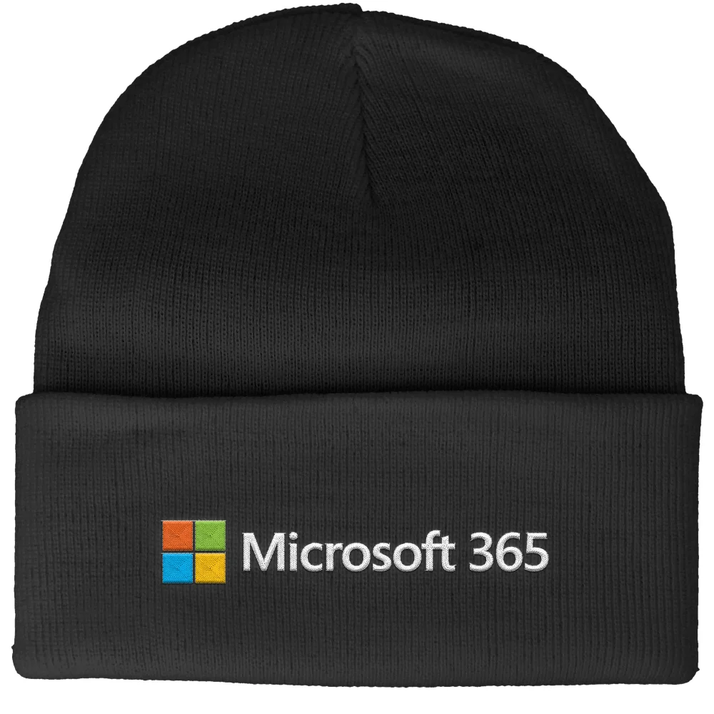 Microsoft 365 Black Embroidered Beanie Image 1