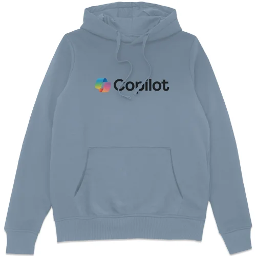 Copilot Stone Blue S Chest Print Hoodie Image 1