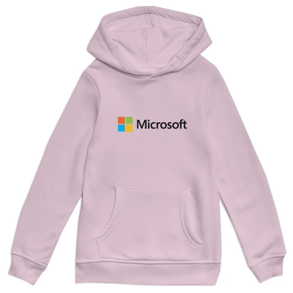 Microsoft Light Pink 3-4 Years Chest Print Kids' Hoodie Image 1