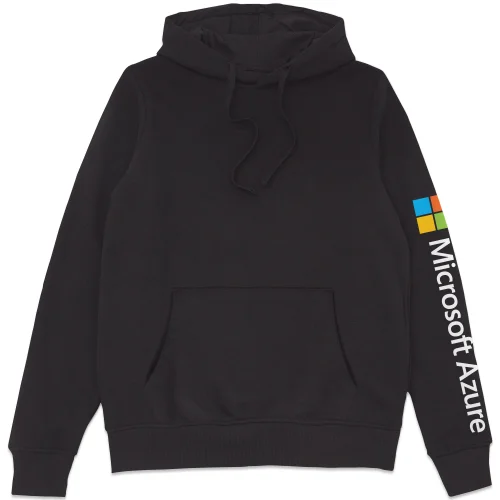 Microsoft Azure Black S Sleeve Print Hoodie Image 1