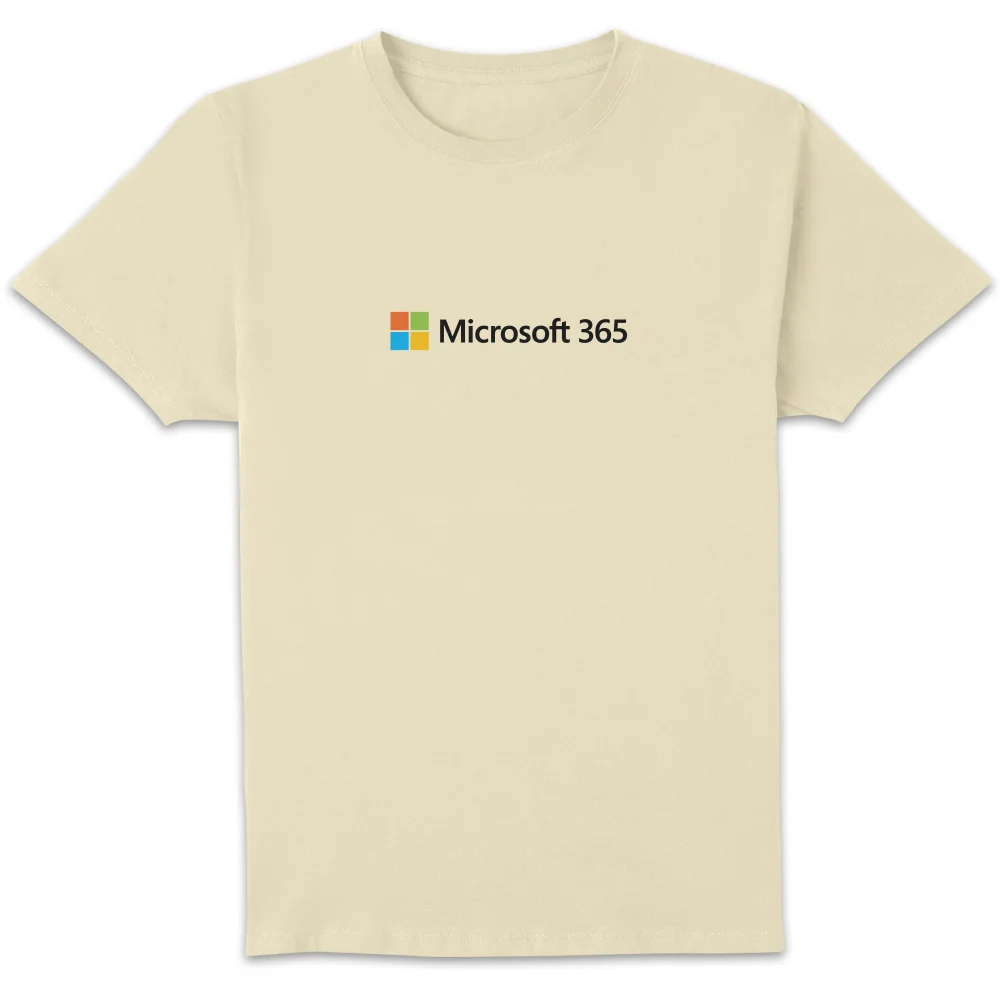 Microsoft 365 Chest Print Unisex T-Shirt - Cream - S Image 1