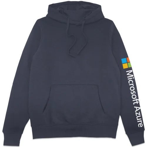 Microsoft Azure Navy S Sleeve Print Hoodie Image 1