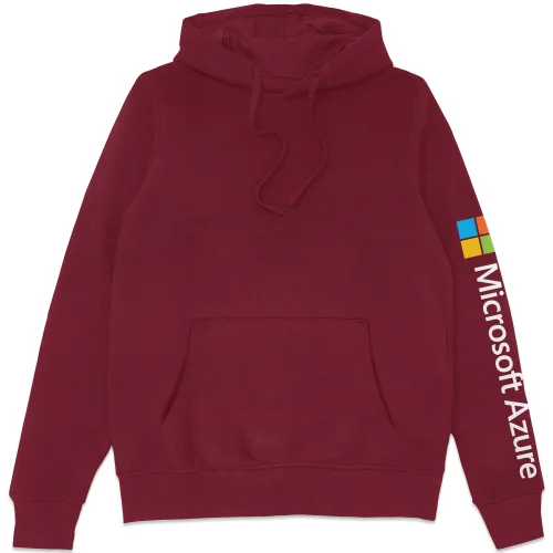 Microsoft Azure Burgundy S Sleeve Print Hoodie Image 1