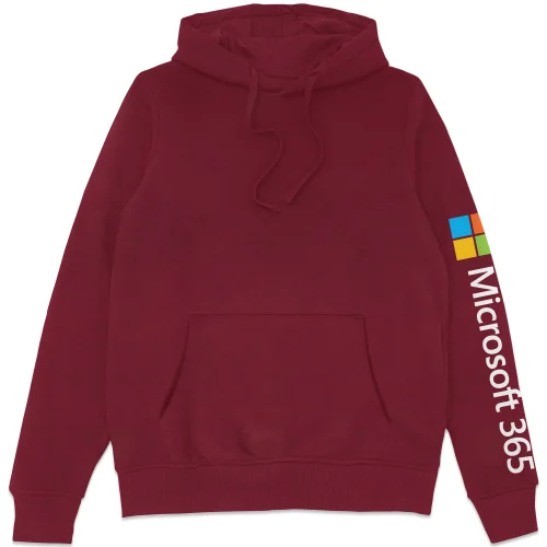 Microsoft 365 Burgundy S Sleeve Print Hoodie Image 1