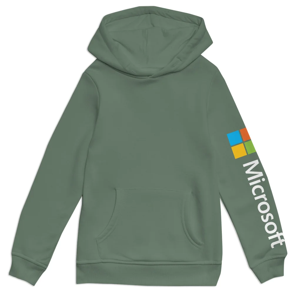 Microsoft Military Green 3-4 Years Sleeve Print Kids' Hoodie Image 1