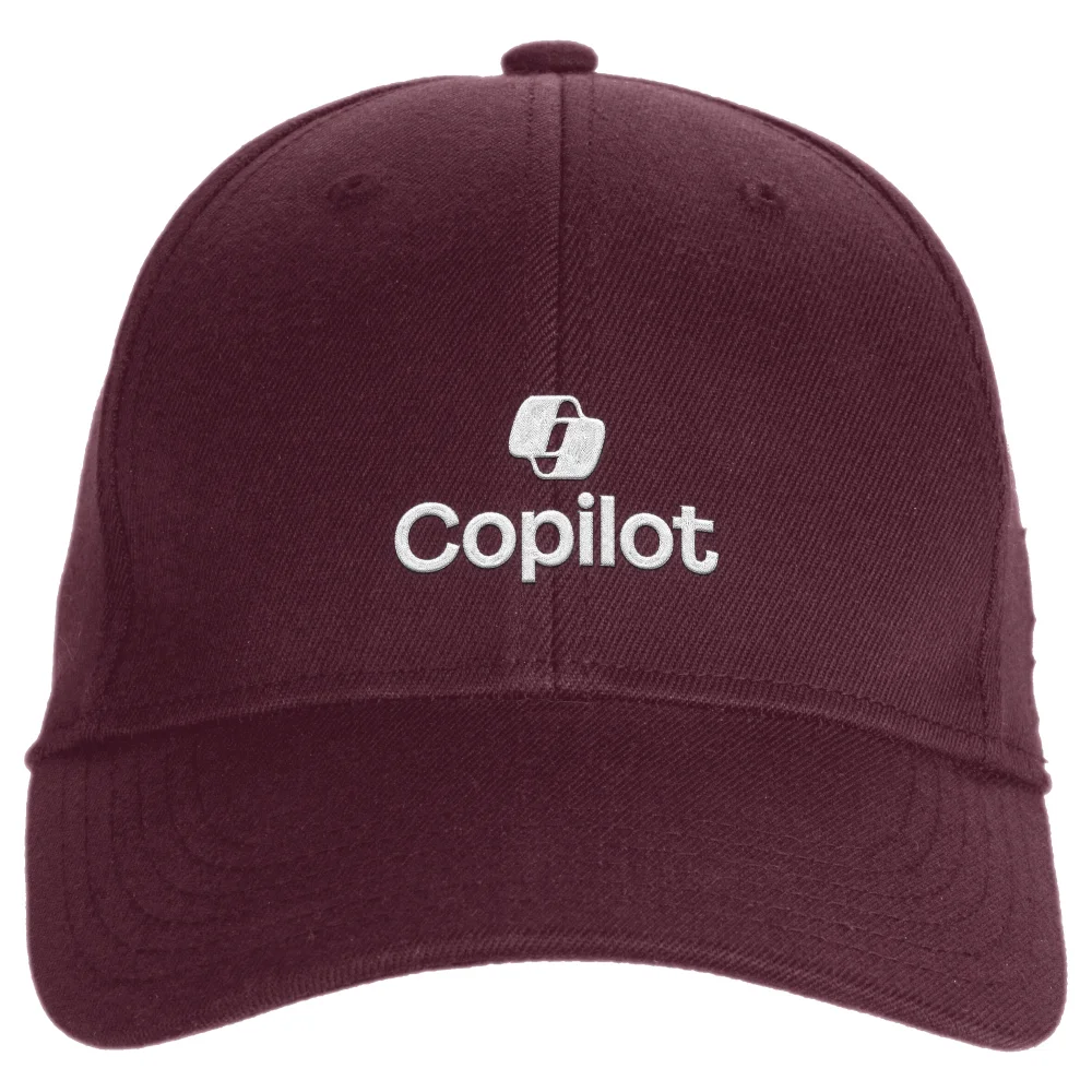 Copilot Burgundy Stack Embroidered Cap Image 1