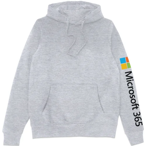 Microsoft 365 Grey S Sleeve Print Hoodie Image 1