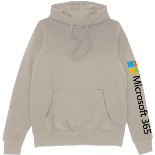 Microsoft 365 Cream S Sleeve Print Hoodie Image 1