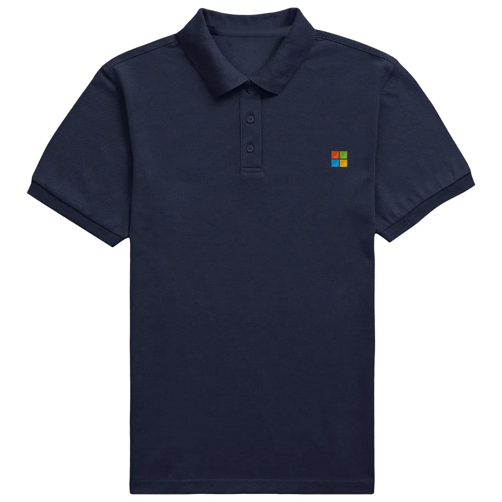 Microsoft Navy S Pocket Icon Embroidered Standard Polo Shirt Image 1