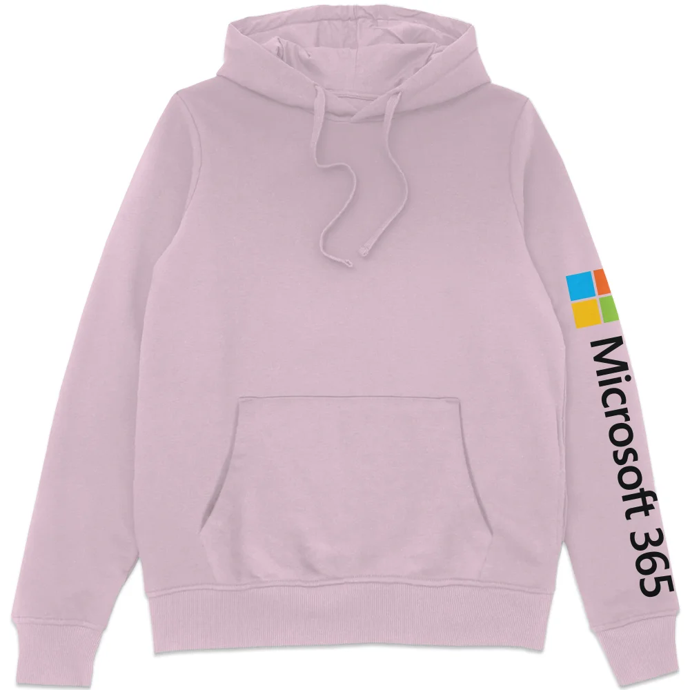 Microsoft 365 Light Pink S Sleeve Print Hoodie Image 1
