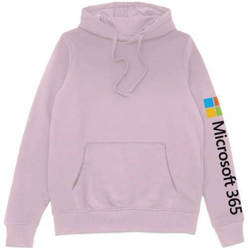Microsoft 365 Light Pink S Sleeve Print Hoodie Image 1