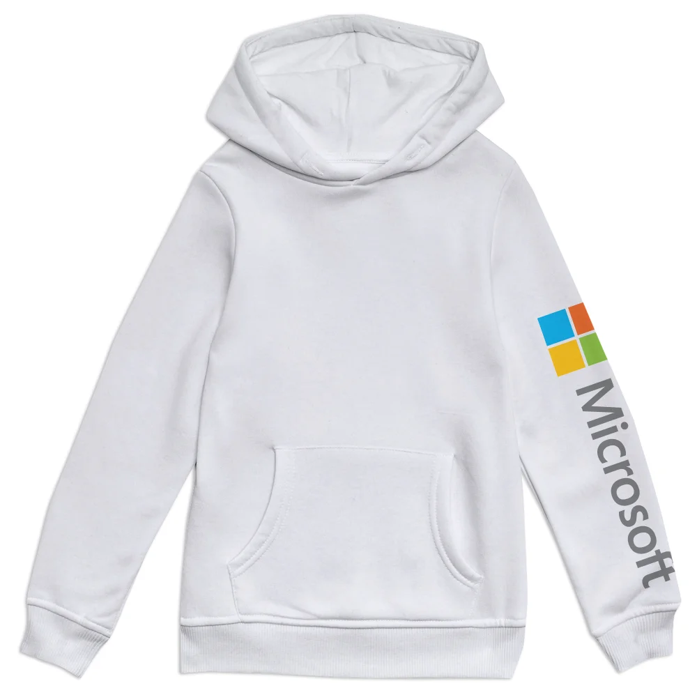 Microsoft White 3-4 Years Sleeve Print Kids' Hoodie Image 1