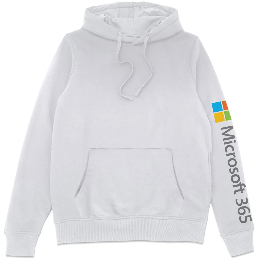 Microsoft 365 White S Sleeve Print Hoodie Image 1