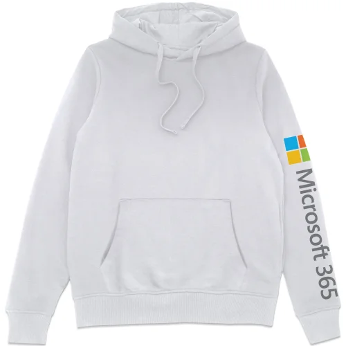 Microsoft 365 White S Sleeve Print Hoodie Image 1