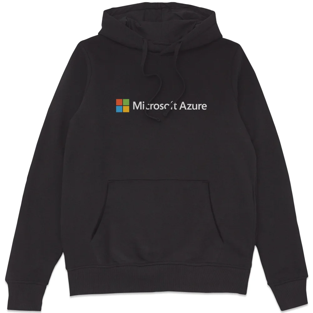 Microsoft Azure Black S Chest Print Hoodie Image 1