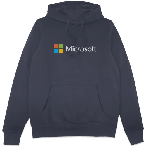 Microsoft Navy S Chest Print Hoodie Image 1