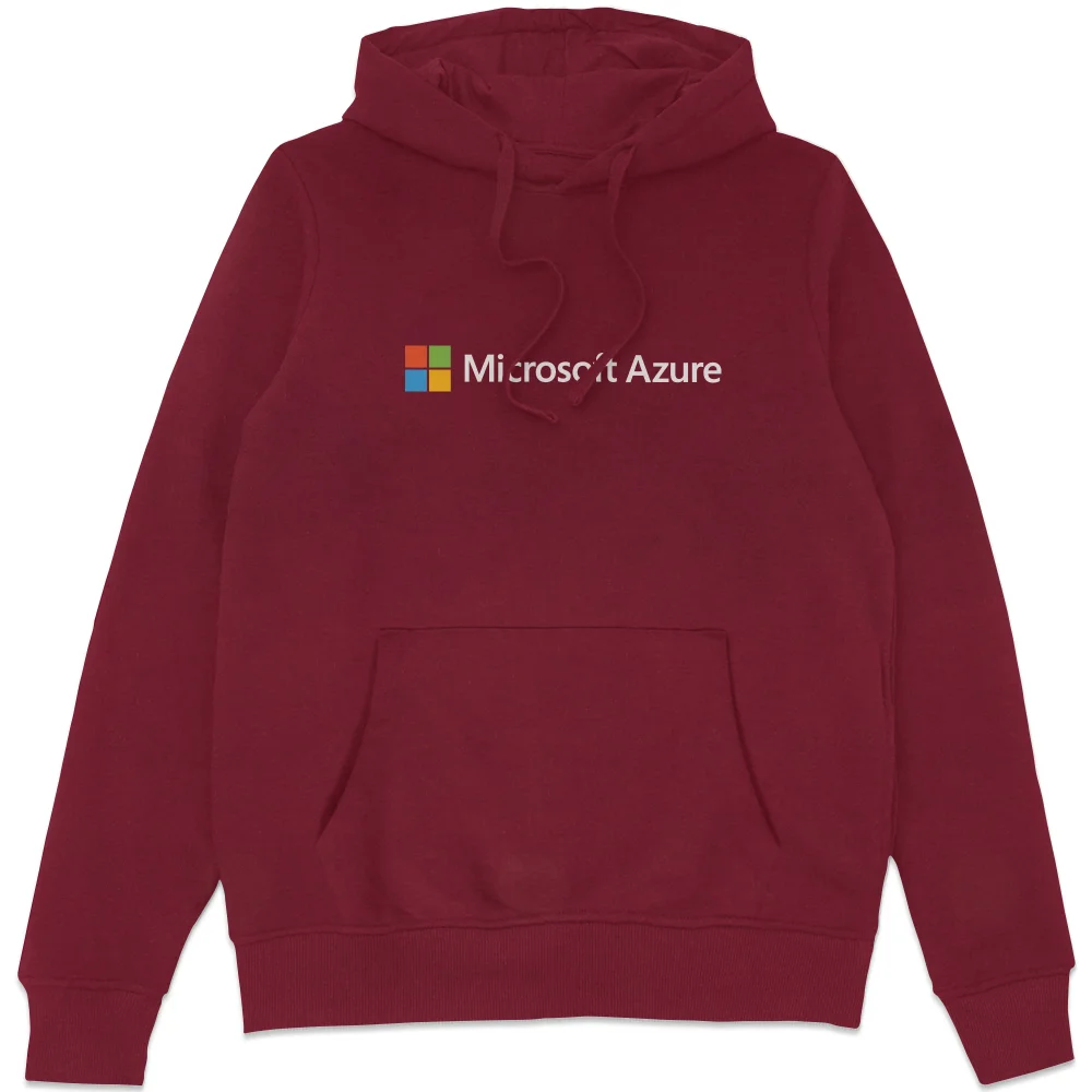 Microsoft Azure Burgundy S Chest Print Hoodie Image 1