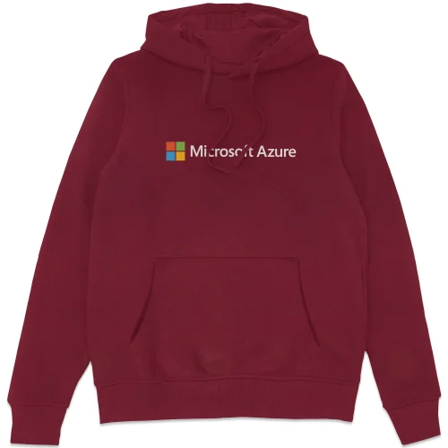 Microsoft Azure Burgundy S Chest Print Hoodie Image 1