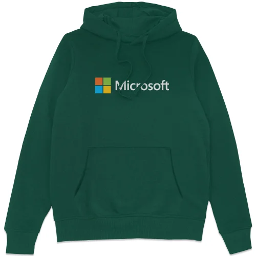 Microsoft Green XXL Chest Print Hoodie Image 1