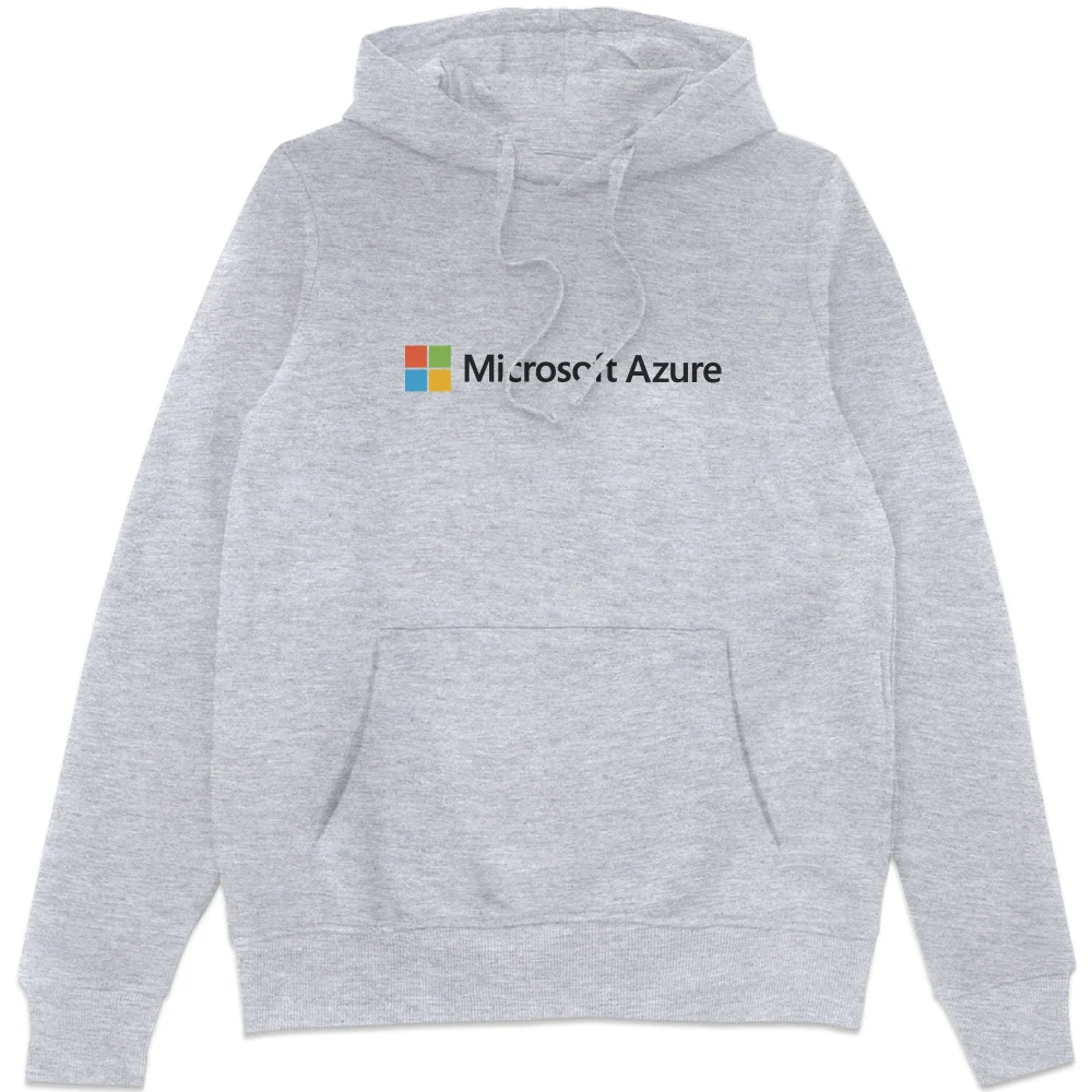 Microsoft Azure Grey S Chest Print Hoodie Image 1