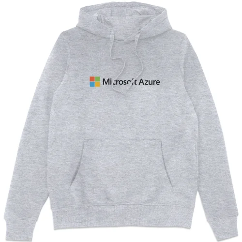 Microsoft Azure Grey S Chest Print Hoodie Image 1