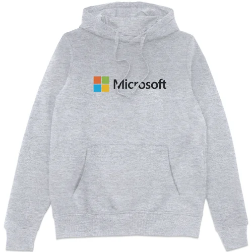 Microsoft Grey S Chest Print Hoodie Image 1