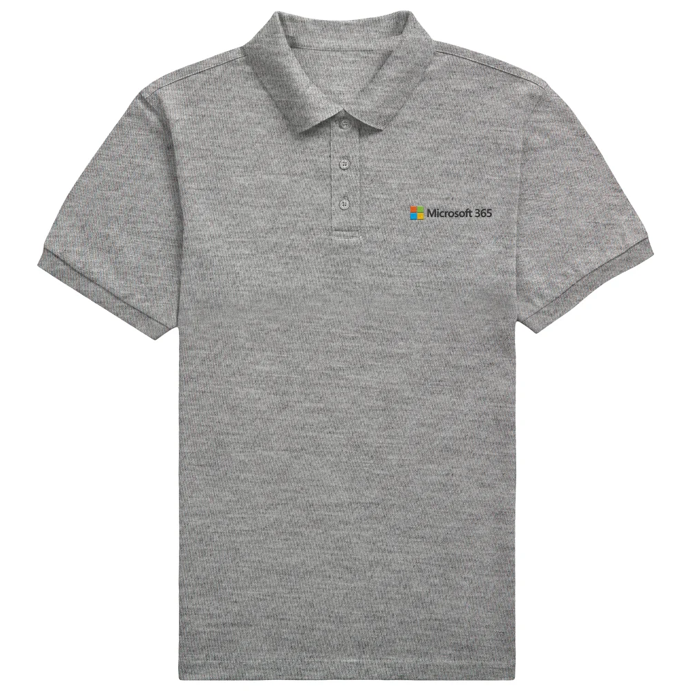 Microsoft 365 Grey S Pocket Embroidered Standard Polo Shirt Image 1
