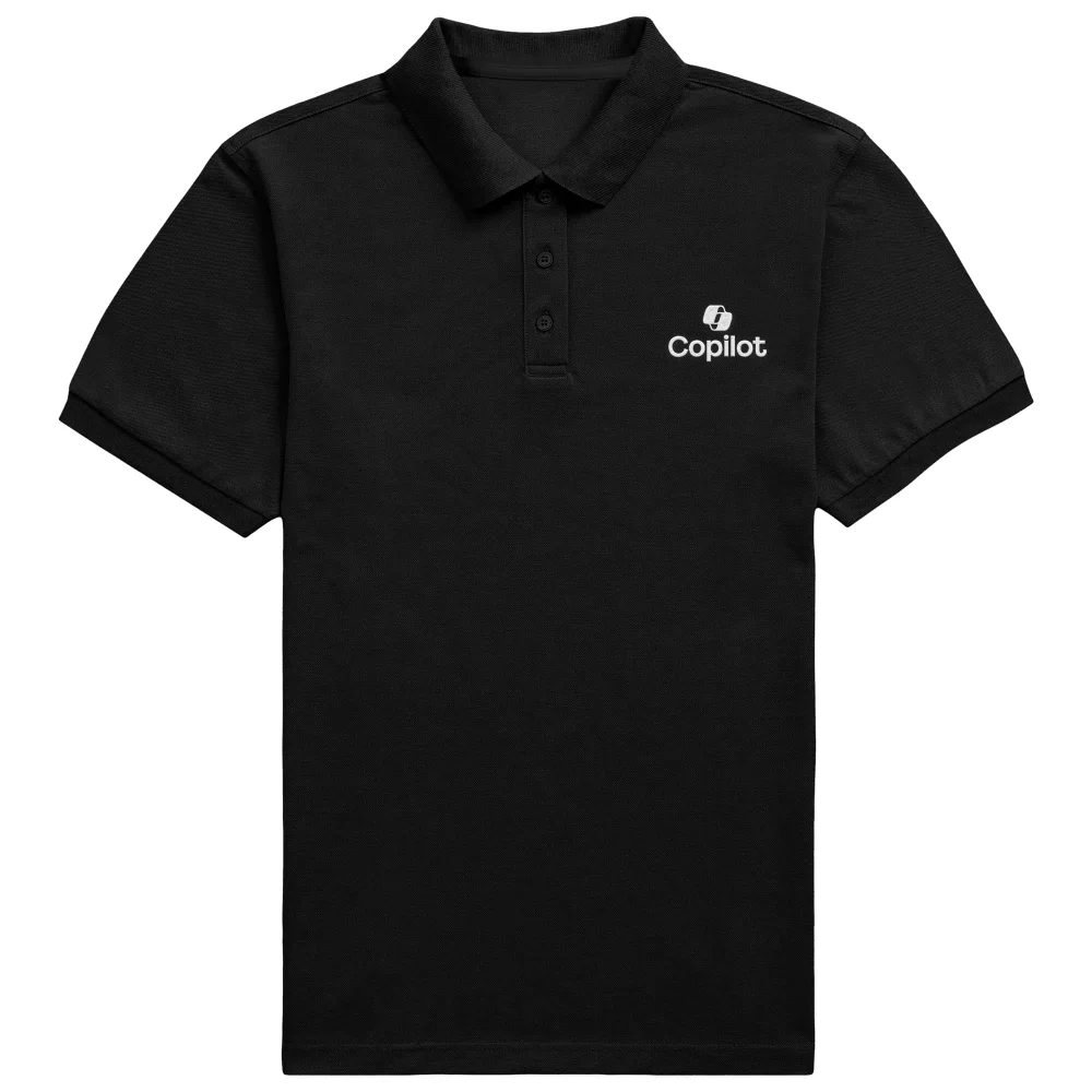 Copilot Black S Pocket Embroidered Standard Polo Shirt Image 1